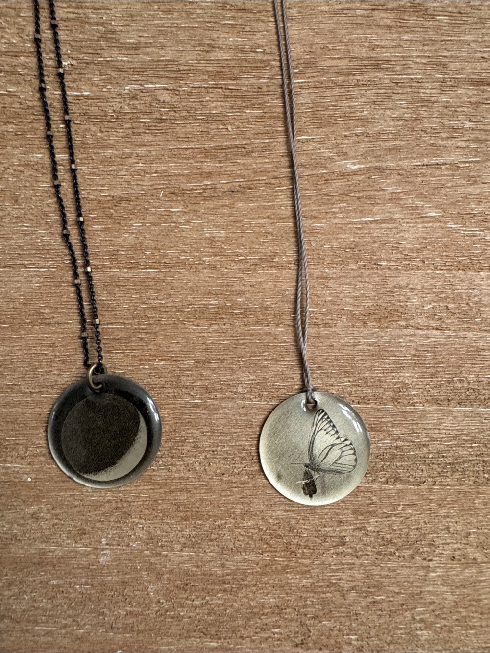 Silver-Tone Butterfly and Moon Pendant Necklace - Women Jewelry